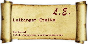 Leibinger Etelka névjegykártya